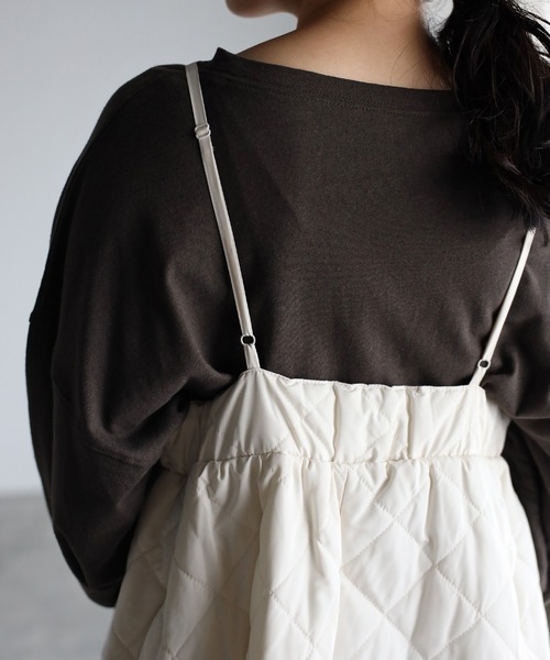 r.（アールドット）の「ダイヤキルト キャミワンピース（ジャンパースカート・レディース・ダークカーキ/カーキ/アイボリー/ブラック・FREE）」の16枚目の写真