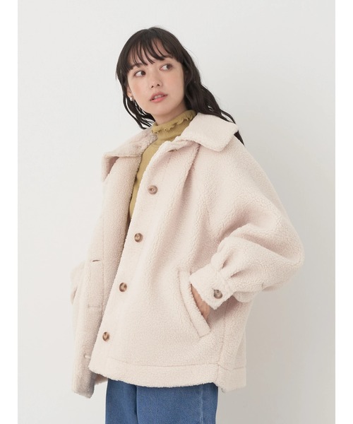 earth music&ecology(アースミュージックアンドエコロジー)の「2WAY ボアブルゾン(ブルゾン・レディース・アイボリー/モカ/ブルー・FREE)」の6枚目の写真