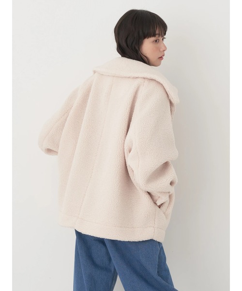 earth music&ecology(アースミュージックアンドエコロジー)の「2WAY ボアブルゾン(ブルゾン・レディース・アイボリー/モカ/ブルー・FREE)」の7枚目の写真