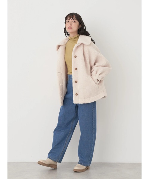 earth music&ecology(アースミュージックアンドエコロジー)の「2WAY ボアブルゾン(ブルゾン・レディース・アイボリー/モカ/ブルー・FREE)」の8枚目の写真