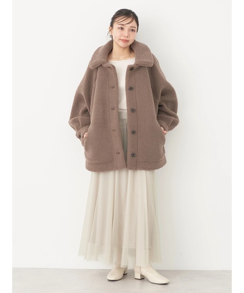 earth music&ecology(アースミュージックアンドエコロジー)の「2WAY ボアブルゾン(ブルゾン・レディース・アイボリー/モカ/ブルー・FREE)」の12枚目の写真