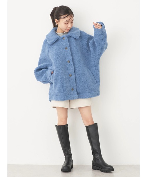 earth music&ecology(アースミュージックアンドエコロジー)の「2WAY ボアブルゾン(ブルゾン・レディース・アイボリー/モカ/ブルー・FREE)」の16枚目の写真