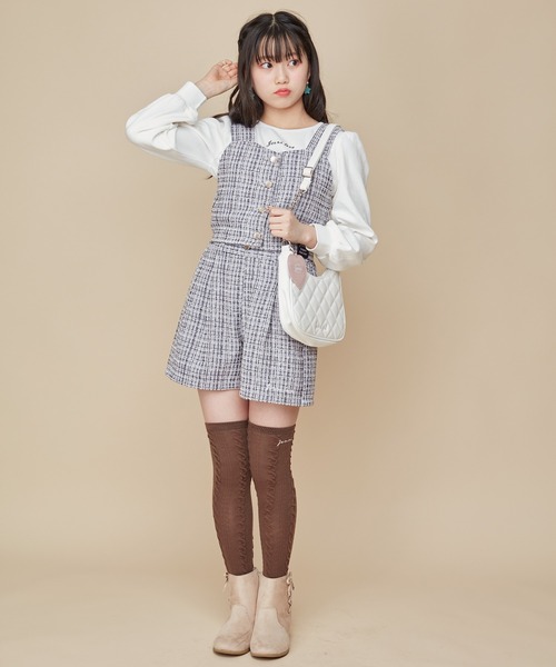 JENNI（ジェニィ）の「ミニポーチ付きキルティングショルダー（ショルダーバッグ・キッズ・ピンク/オフホワイト/ブラック・F）」の5枚目の写真