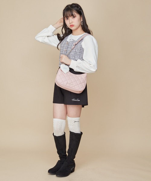 JENNI（ジェニィ）の「ミニポーチ付きキルティングショルダー（ショルダーバッグ・キッズ・ピンク/オフホワイト/ブラック・F）」の9枚目の写真