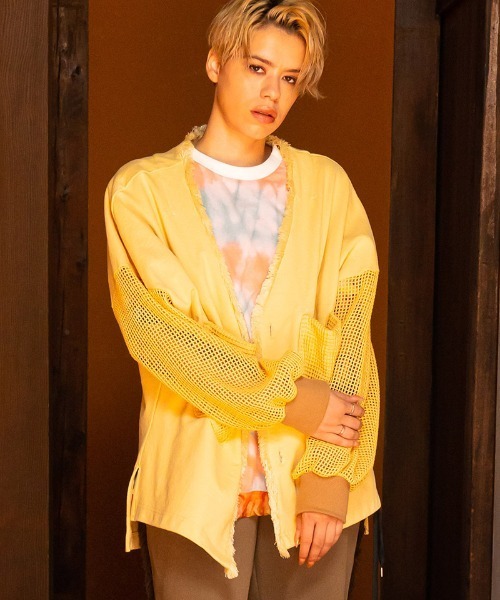 masterkey（マスターキー）の「mcg3373-CHILL ドルマンカーディガン（カーディガン/ボレロ・メンズ・イエロー/キナリ/ブラック・1/2）」の3枚目の写真