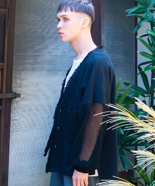 masterkey（マスターキー）の「mcg3373-CHILL ドルマンカーディガン（カーディガン/ボレロ・メンズ・イエロー/キナリ/ブラック・1/2）」の2枚目の写真