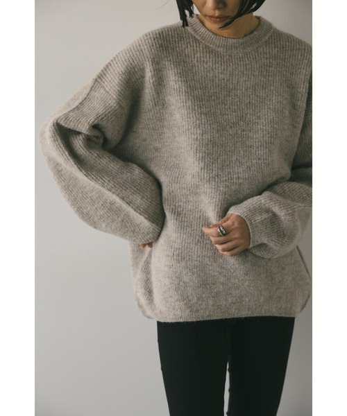 STYLEMIXER（スタイルミキサー）の「コクーンシルエットニット（ニット/セーター・レディース・ブラック/ピンク/ベージュ・FREE）」の4枚目の写真