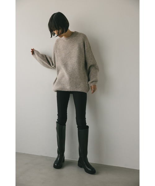 STYLEMIXER（スタイルミキサー）の「コクーンシルエットニット（ニット/セーター・レディース・ブラック/ピンク/ベージュ・FREE）」の5枚目の写真