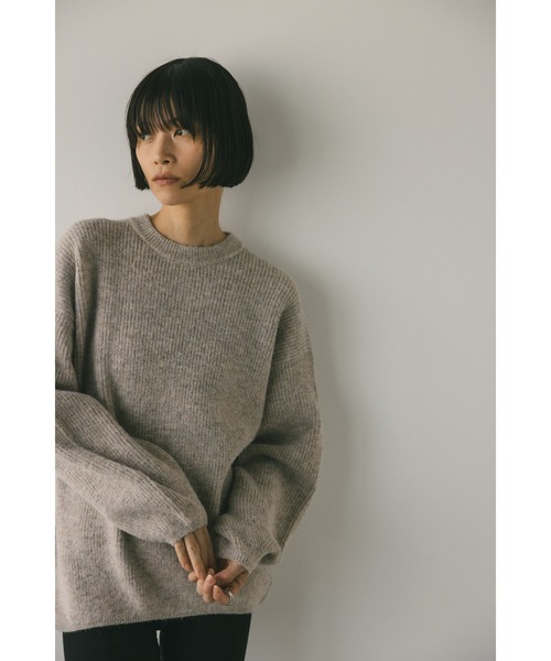 STYLEMIXER（スタイルミキサー）の「コクーンシルエットニット（ニット/セーター・レディース・ブラック/ピンク/ベージュ・FREE）」の7枚目の写真