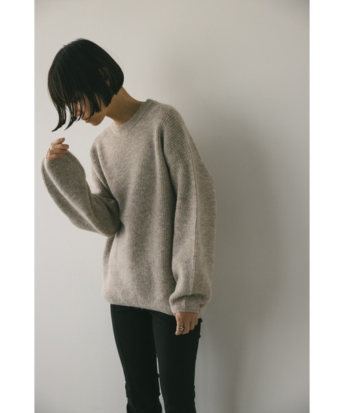 STYLEMIXER（スタイルミキサー）の「コクーンシルエットニット（ニット/セーター・レディース・ブラック/ピンク/ベージュ・FREE）」の8枚目の写真