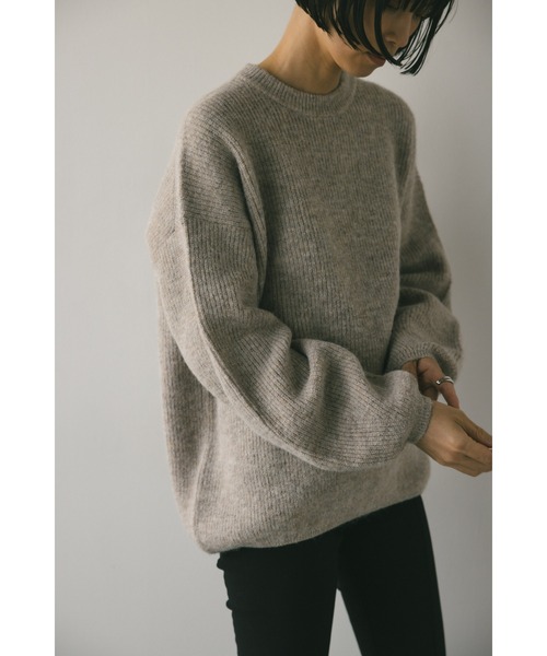 STYLEMIXER（スタイルミキサー）の「コクーンシルエットニット（ニット/セーター・レディース・ブラック/ピンク/ベージュ・FREE）」の10枚目の写真