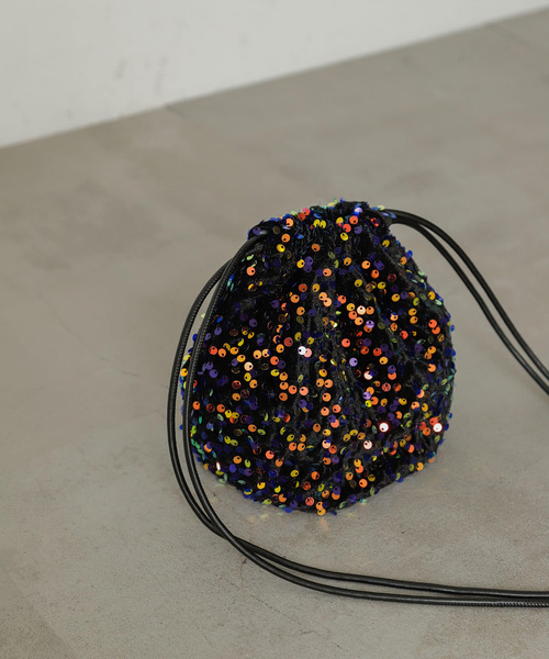 SENSE OF PLACE by URBAN RESEARCH（センスオブプレイスバイアーバンリサーチ）の「スパンコールショルダーバッグ（ショルダーバッグ・レディース・グレー/ブラック/ネイビー・ONE）」の4枚目の写真