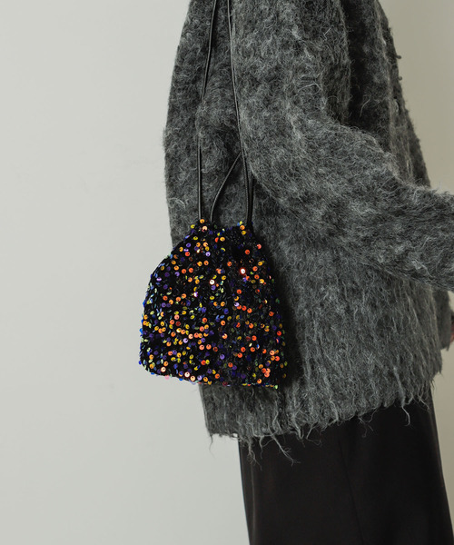 SENSE OF PLACE by URBAN RESEARCH（センスオブプレイスバイアーバンリサーチ）の「スパンコールショルダーバッグ（ショルダーバッグ・レディース・グレー/ブラック/ネイビー・ONE）」の8枚目の写真