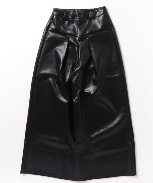 .KOM（ドットコム）の「『.KOM/ドットケーオーエム』レザーライクフレアワイドパンツ【Y】【CN】（その他パンツ・レディース・ブラック・FREE）」の12枚目の写真
