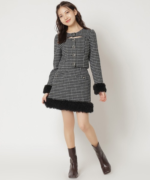 REDYAZEL(レディアゼル)の「ファー付きツィードミニスカート(スカート・レディース・ベージュ/ブラック系その他・FREE)」の13枚目の写真