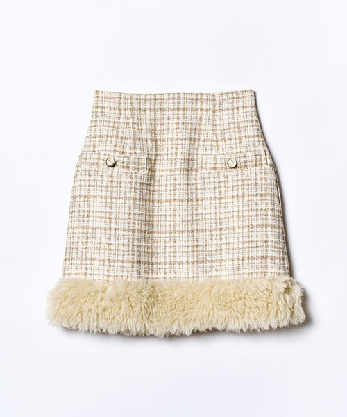 REDYAZEL(レディアゼル)の「ファー付きツィードミニスカート(スカート・レディース・ベージュ/ブラック系その他・FREE)」の20枚目の写真