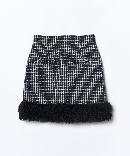REDYAZEL(レディアゼル)の「ファー付きツィードミニスカート(スカート・レディース・ベージュ/ブラック系その他・FREE)」の18枚目の写真