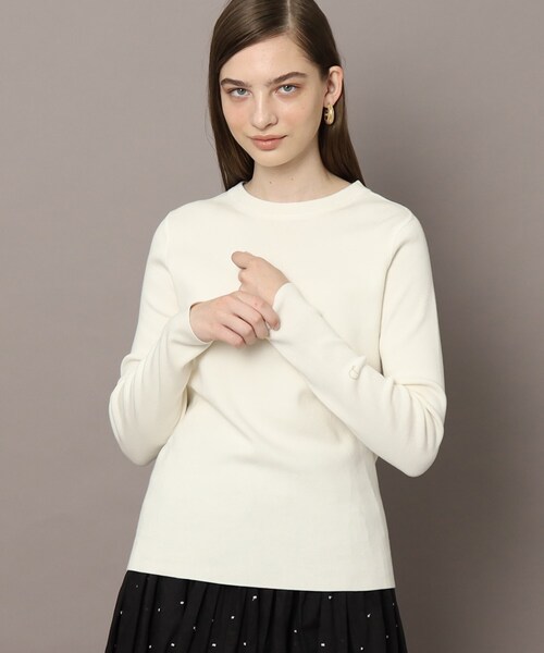 DRESSTERIOR(ドレステリア)の「◆コットンストレッチフルニードルニット(ニット/セーター・レディース・ネイビー/オフホワイト/ネイビー系2/サックスブルー系2/ライトイエロー系・38/36/34)」の2枚目の写真