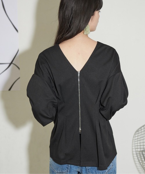 THE YOn(ザヨン)の「前後2WAYダブルZIPウエストタックカーディガン(カーディガン/ボレロ・レディース・ブラック/グレー/アイボリー・FREE)」の20枚目の写真