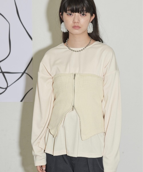 THE YOn(ザヨン)の「前後2WAYダブルZIPウエストタックカーディガン(カーディガン/ボレロ・レディース・ブラック/グレー/アイボリー・FREE)」の5枚目の写真