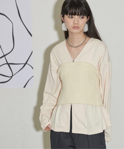 THE YOn(ザヨン)の「前後2WAYダブルZIPウエストタックカーディガン(カーディガン/ボレロ・レディース・ブラック/グレー/アイボリー・FREE)」の8枚目の写真