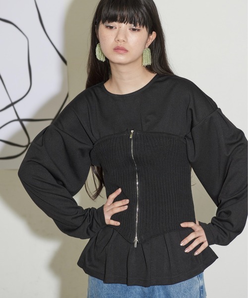 THE YOn(ザヨン)の「前後2WAYダブルZIPウエストタックカーディガン(カーディガン/ボレロ・レディース・ブラック/グレー/アイボリー・FREE)」の22枚目の写真