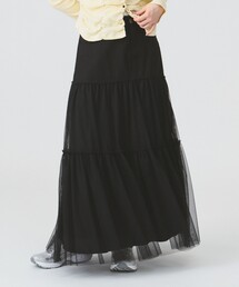 Ray BEAMS | Ray BEAMS / チュール キリカエ ティアード スカート(スカート)