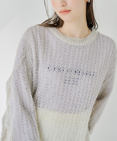titivate(ティティベイト)の「ロゴプリントデザインロングスリーブTシャツ(Tシャツ/カットソー・レディース・ライトグレー/ホワイト系その他/ホワイト系その他2/チャコール・FREE)」の1枚目の写真