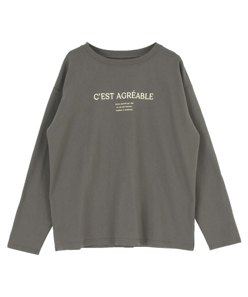 titivate(ティティベイト)の「ロゴプリントデザインロングスリーブTシャツ(Tシャツ/カットソー・レディース・ライトグレー/ホワイト系その他/ホワイト系その他2/チャコール・FREE)」の16枚目の写真