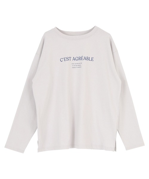 titivate(ティティベイト)の「ロゴプリントデザインロングスリーブTシャツ(Tシャツ/カットソー・レディース・ライトグレー/ホワイト系その他/ホワイト系その他2/チャコール・FREE)」の15枚目の写真