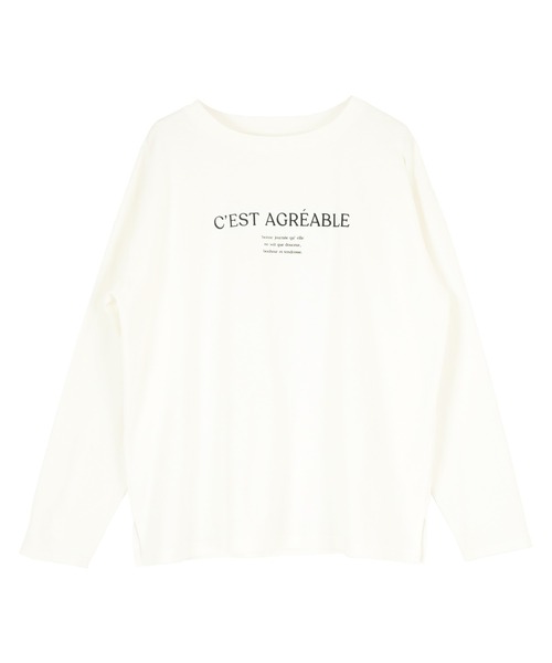 titivate(ティティベイト)の「ロゴプリントデザインロングスリーブTシャツ(Tシャツ/カットソー・レディース・ライトグレー/ホワイト系その他/ホワイト系その他2/チャコール・FREE)」の13枚目の写真