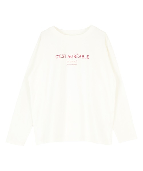 titivate(ティティベイト)の「ロゴプリントデザインロングスリーブTシャツ(Tシャツ/カットソー・レディース・ライトグレー/ホワイト系その他/ホワイト系その他2/チャコール・FREE)」の14枚目の写真