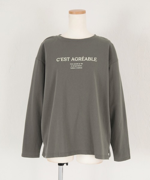 titivate(ティティベイト)の「ロゴプリントデザインロングスリーブTシャツ(Tシャツ/カットソー・レディース・ライトグレー/ホワイト系その他/ホワイト系その他2/チャコール・FREE)」の17枚目の写真
