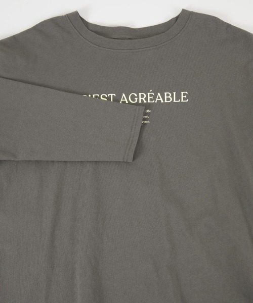 titivate(ティティベイト)の「ロゴプリントデザインロングスリーブTシャツ(Tシャツ/カットソー・レディース・ライトグレー/ホワイト系その他/ホワイト系その他2/チャコール・FREE)」の20枚目の写真