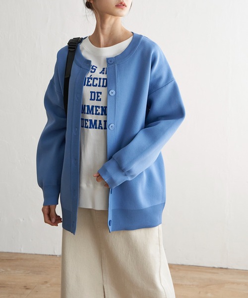 LBC（エルビーシー）の「スポンディッシュコクーンカーディガン（カーディガン/ボレロ・レディース・イエロー/オフホワイト/ブルー・M）」の5枚目の写真