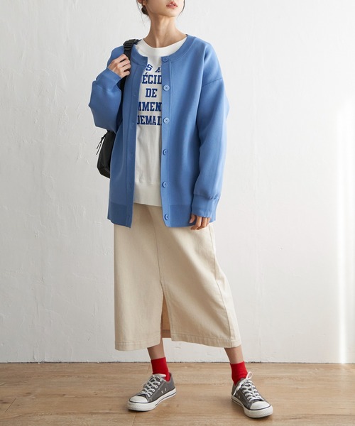 LBC（エルビーシー）の「スポンディッシュコクーンカーディガン（カーディガン/ボレロ・レディース・イエロー/オフホワイト/ブルー・M）」の4枚目の写真