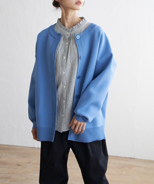 LBC（エルビーシー）の「スポンディッシュコクーンカーディガン（カーディガン/ボレロ・レディース・イエロー/オフホワイト/ブルー・M）」の9枚目の写真