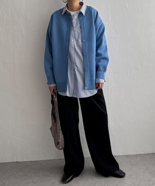 LBC（エルビーシー）の「スポンディッシュコクーンカーディガン（カーディガン/ボレロ・レディース・イエロー/オフホワイト/ブルー・M）」の8枚目の写真