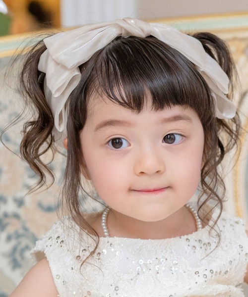 Catherine Cottage（キャサリンコテージ）の「シアーリボンカチューシャ（カチューシャ・キッズ・シルバー/アイボリー/ピンク/サックスブルー/ブラック/レッド/ライラック・FREE）」の22枚目の写真