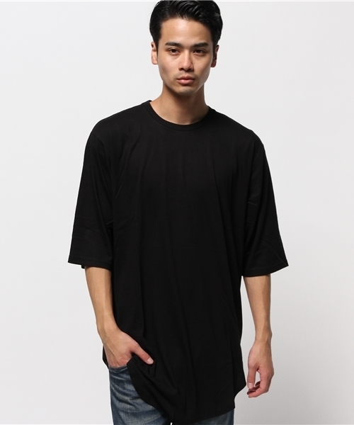 WEGO（ウィゴー）の「WEGO/無地ロングカットソー（Tシャツ/カットソー・メンズ・ブラック/ホワイト・LARGE/MEDIUM）」の2枚目の写真