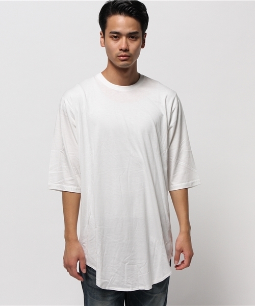 WEGO（ウィゴー）の「WEGO/無地ロングカットソー（Tシャツ/カットソー・メンズ・ブラック/ホワイト・LARGE/MEDIUM）」の3枚目の写真