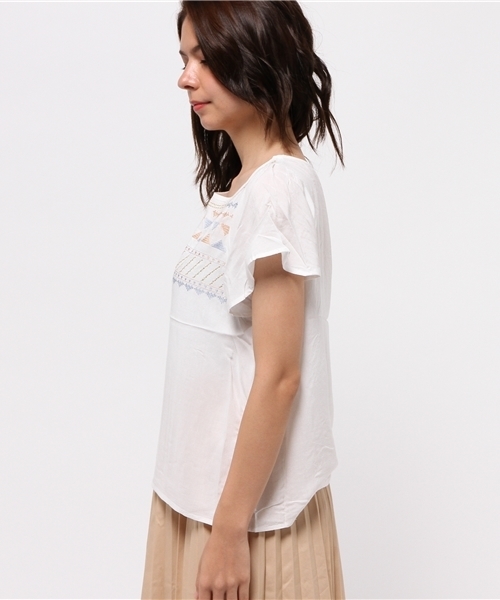 natural couture（ナチュラルクチュール）の「【natural couture NICE CLAUP】カラフル刺繍ブラウス（シャツ/ブラウス・レディース・アイボリー/ネイビー/カーキ・FREE）」の5枚目の写真