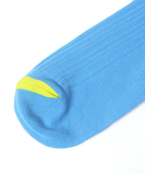 BAYFLOW（ベイフロー）の「ランダムリブカラーソックス（ソックス/靴下・レディース・イエロー/オレンジ/ライトグリーン/サックスブルー・FREE）」の7枚目の写真