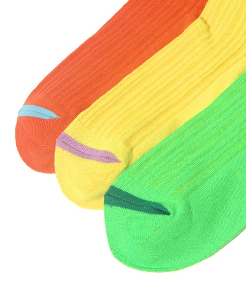 BAYFLOW（ベイフロー）の「ランダムリブカラーソックス（ソックス/靴下・レディース・イエロー/オレンジ/ライトグリーン/サックスブルー・FREE）」の9枚目の写真