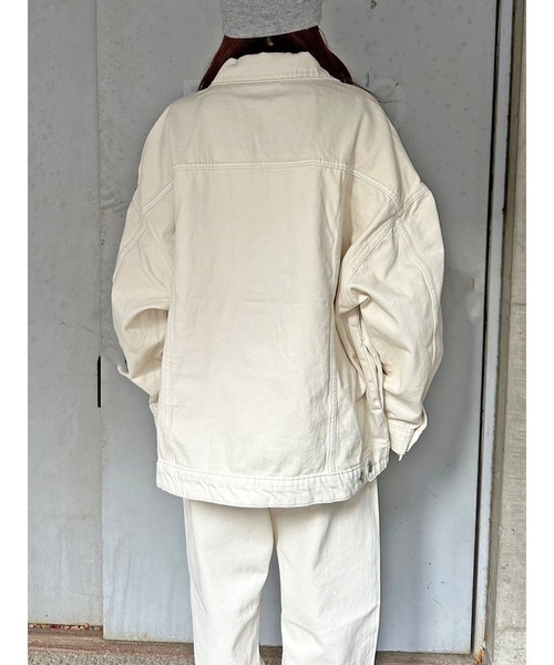 EGOIST（エゴイスト）の「オーバーサイズツイルジャケット（その他アウター・レディース・アイボリー・FREE）」の3枚目の写真