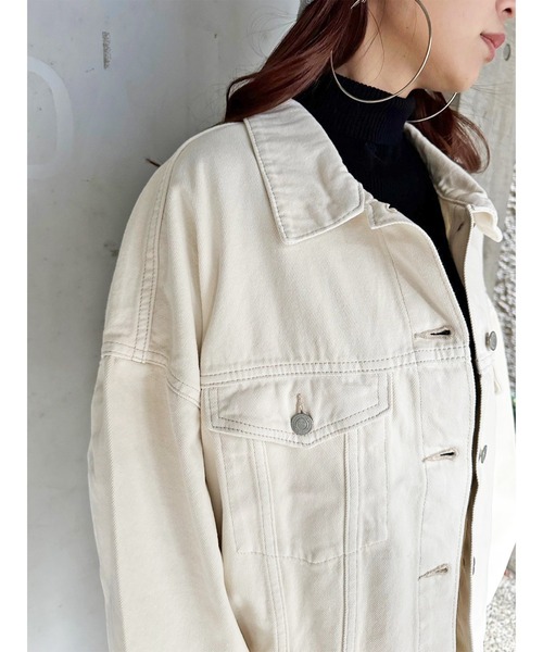 EGOIST（エゴイスト）の「オーバーサイズツイルジャケット（その他アウター・レディース・アイボリー・FREE）」の6枚目の写真