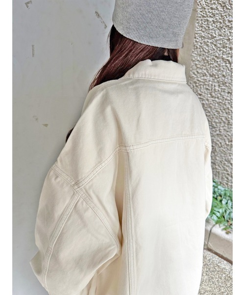 EGOIST（エゴイスト）の「オーバーサイズツイルジャケット（その他アウター・レディース・アイボリー・FREE）」の10枚目の写真