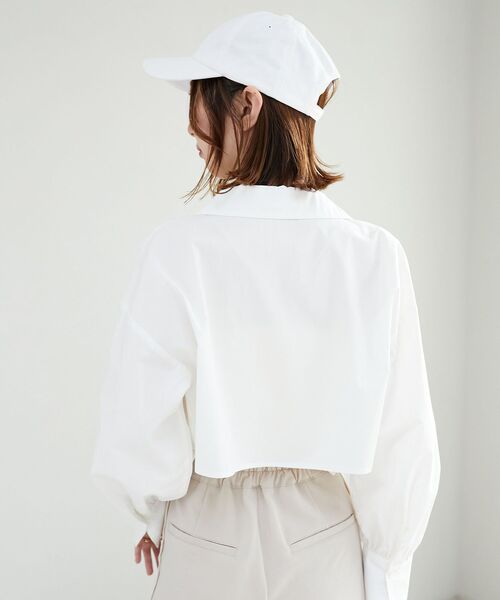 MAJESTIC LEGON（マジェスティックレゴン）の「パピヨンジップショートシャツ（シャツ/ブラウス・レディース・オフホワイト/ブルー系その他2/ピンク・MEDIUM）」の10枚目の写真