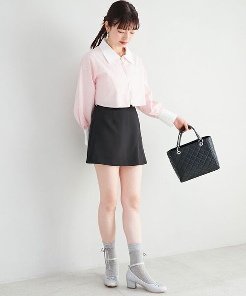 MAJESTIC LEGON（マジェスティックレゴン）の「パピヨンジップショートシャツ（シャツ/ブラウス・レディース・オフホワイト/ブルー系その他2/ピンク・MEDIUM）」の20枚目の写真