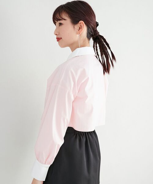 MAJESTIC LEGON（マジェスティックレゴン）の「パピヨンジップショートシャツ（シャツ/ブラウス・レディース・オフホワイト/ブルー系その他2/ピンク・MEDIUM）」の15枚目の写真